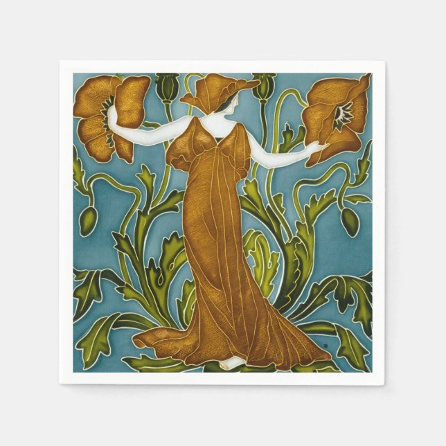 Walter Cranes Flora Art Nouveau Serviette (Vorderseite)