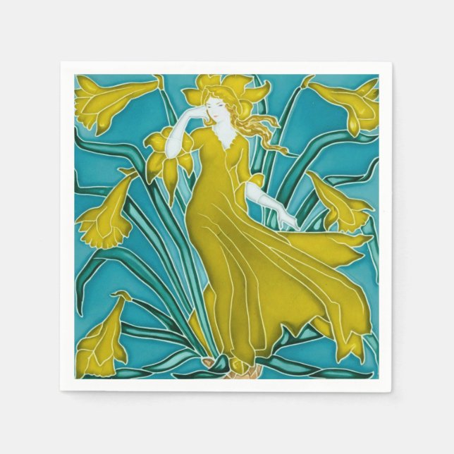 Walter Cranes Flora Art Nouveau Serviette (Vorderseite)