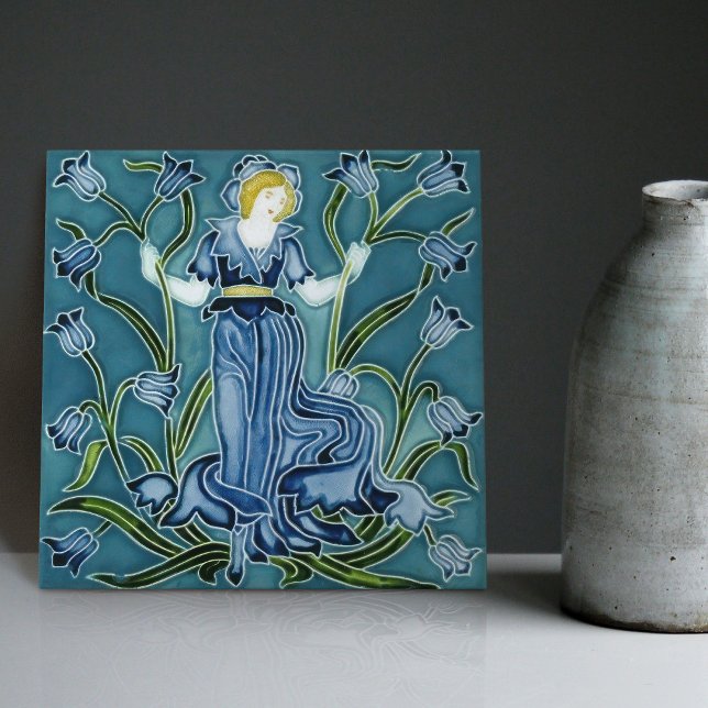 Walter Cranes verzauberter Garten Jugendstil-Flora Fliese (Von Creator hochgeladen)