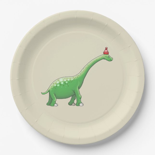 Walter der Dinosaurier Pappteller (Vorderseite)