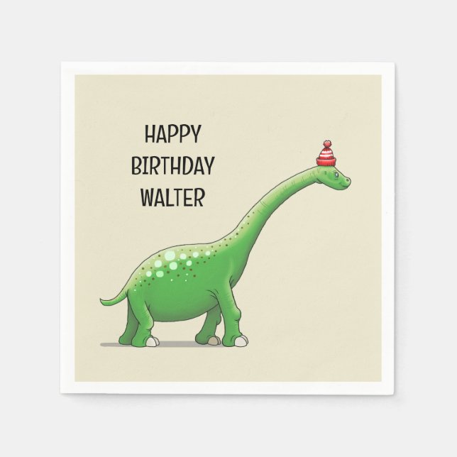 Walter der Dinosaurier Serviette (Vorderseite)