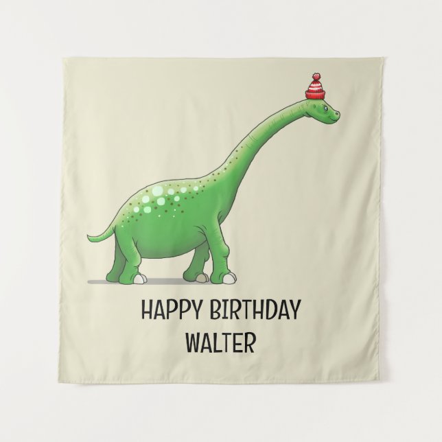 Walter der Dinosaurier Wandteppich (Vorderseite)