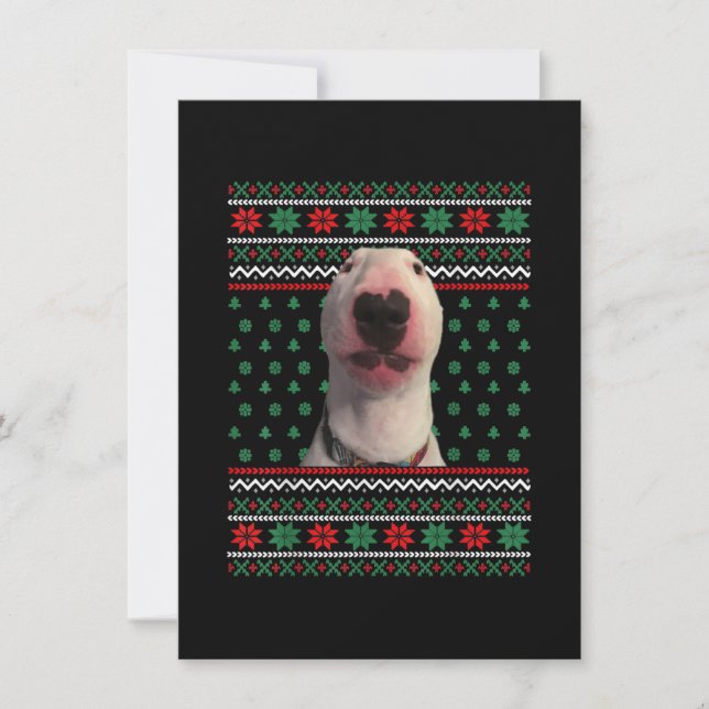 Walter Dog Meme Ugly Christmas Sweater Xmas Funny Einladung (Vorderseite)