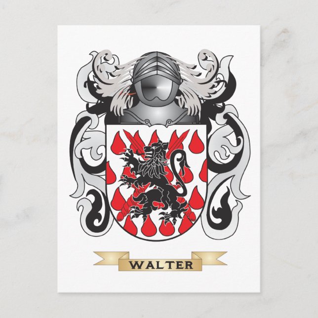 Walter Familienwappen (Wappen) Postkarte (Vorderseite)