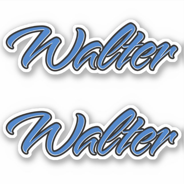 Walter Name blue Aufkleber Sticker Stickerset (Vorderseite)