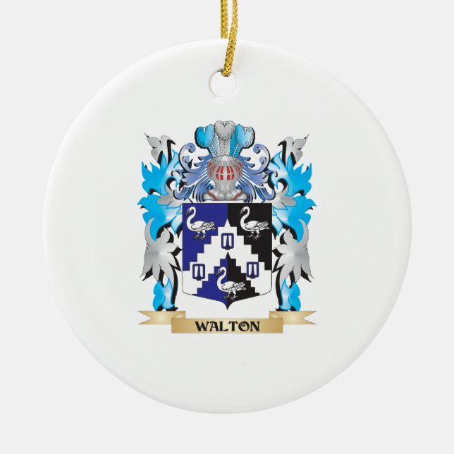 Walton Wappen - Familienwappen Keramik Ornament (Vorne)