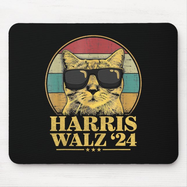 Waltz 2024 Election Cat Lady Kamala Harris Tim Wal Mousepad (Vorne)