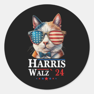 Waltz 2024 Election Shirt Cat Ladys Kamala Harris Runder Aufkleber