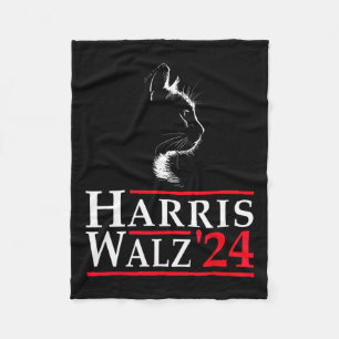 Waltz 2024 Funny Cat Abstimmung für Kamala Harris Fleecedecke