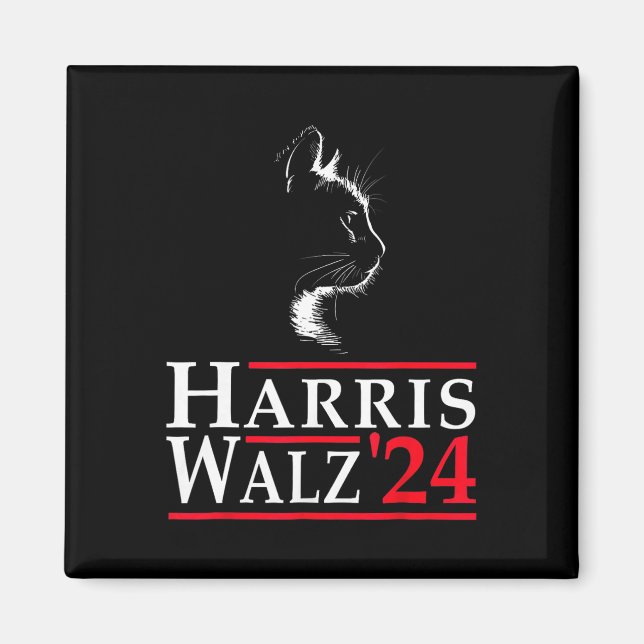 Waltz 2024 Funny Cat Abstimmung für Kamala Harris  Magnet (Vorne)