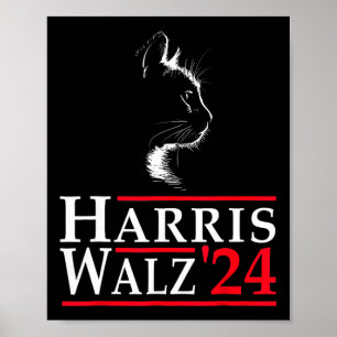 Waltz 2024 Funny Cat Abstimmung für Kamala Harris Poster