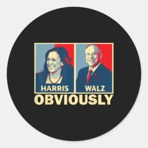 Waltz 2024 offensichtlich Tim Walz Kamala Harris 2 Runder Aufkleber