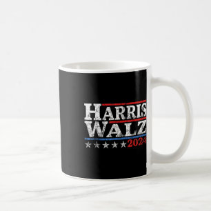 Waltz-2024 Retro Stripe Kamala Harris Tim Waltz-24 Kaffeetasse
