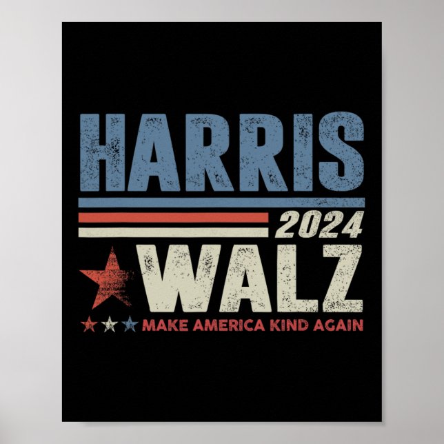 Waltz 2024 Wahl Kamala Harris Tim Waltz 2024 1 Poster (Vorne)