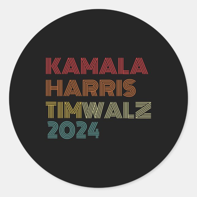 Waltz 2024 Wahl Kamala Harris Tim Waltz 2024 1 Runder Aufkleber (Vorderseite)
