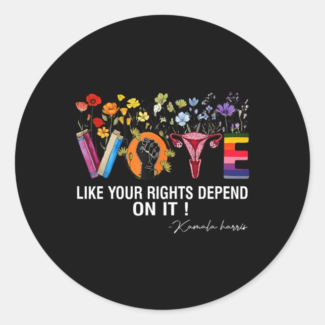 Waltz Abstimmung wie Ihre Rechte hängen von ihr Fe Runder Aufkleber (Vorderseite)