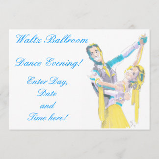 Waltz Ballroom Dancers Zeichnend Einladung
