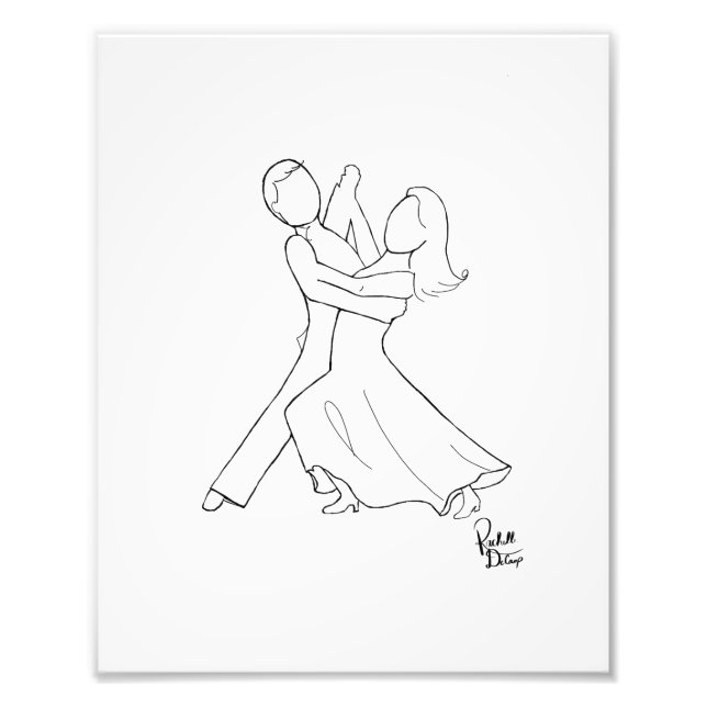 Waltz Dance Zeichnend Kunst Fotodruck (Vorne)
