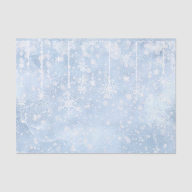 Waltz of the Snowflakes Light Blue Snow Seidenpapier (Vorderseite)