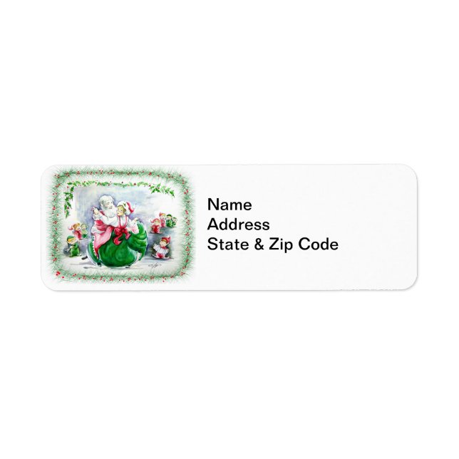 Waltzing Santa & Mrs. Claus Avery Label (Vorne)