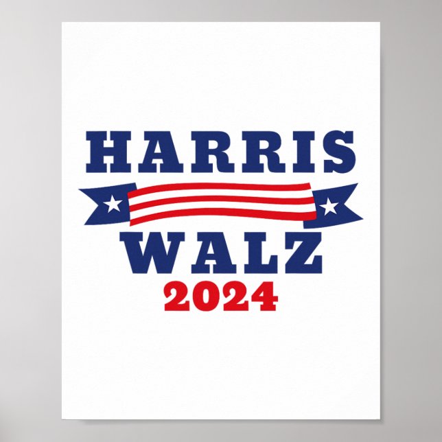 Walz 2024 American Flag Kamala Harris Tim Waltz 20 Poster (Vorne)