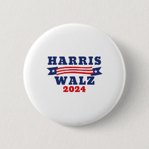 Walz 2024 Amerikanische Flagge Kamala Harris Tim W Button