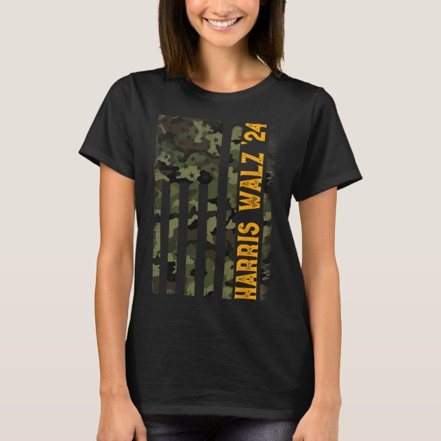 Walz 2024 Camouflage Kamala T-Shirt (Vorderseite)