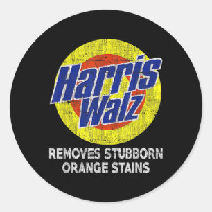 Walz 2024 entfernt Stubborn Orange Stains humorvol Runder Aufkleber