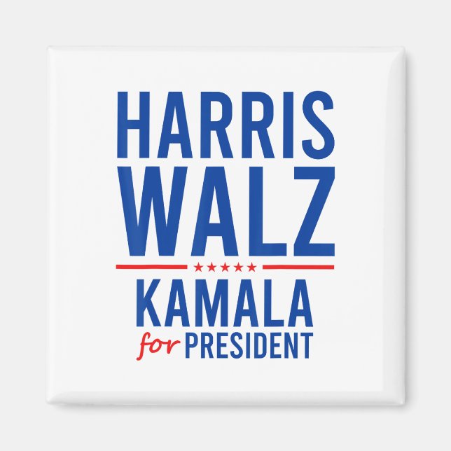 Walz 2024 Kamala Harris für Präsident Tim Walz Magnet (Vorne)