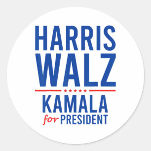 Walz 2024 Kamala Harris für Präsident Tim Walz Runder Aufkleber