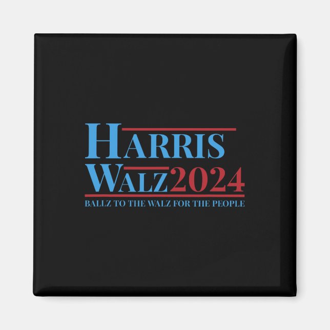 Walz 2024 Kamala Harris Tim Walz Kampagne Funny Te Magnet (Vorne)