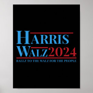 Walz 2024 Kamala Harris Tim Walz Kampagne Funny Te Poster