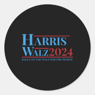 Walz 2024 Kamala Harris Tim Walz Kampagne Funny Te Runder Aufkleber