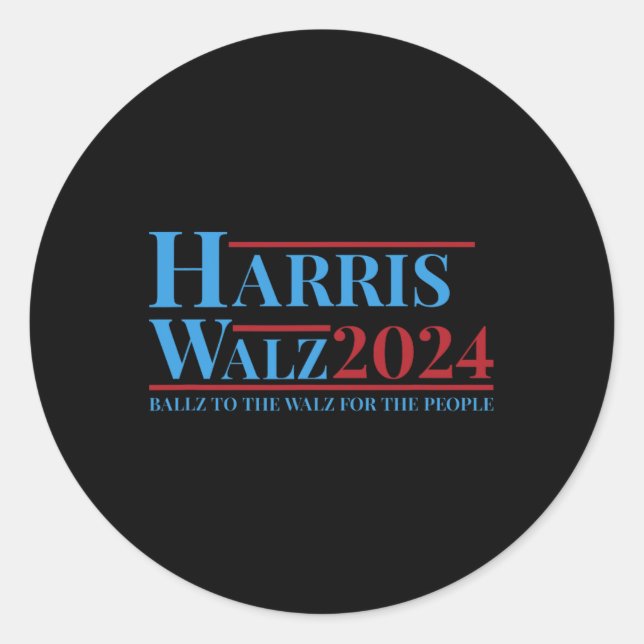 Walz 2024 Kamala Harris Tim Walz Kampagne Funny Te Runder Aufkleber (Vorderseite)