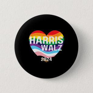 Walz 2024 Lgbtq Gay Pride Rainbow Kamala Harris 1 Button