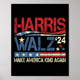 Walz 2024 macht Amerika wieder freundlich Harris W Poster