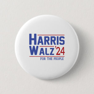 Walz 2024 Präsident Amerikanische Flagge Kamala Ha Button