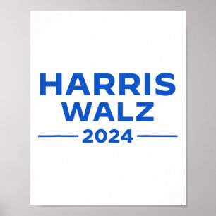 Walz 2024 Präsident Amerikanische Flagge Kamala Ha Poster