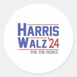 Walz 2024 Präsidentin Amerikanische Flagge Kamala Runder Aufkleber