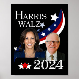 Walz 2024 Präsidentschaftswahlkampagne Kamala Poster