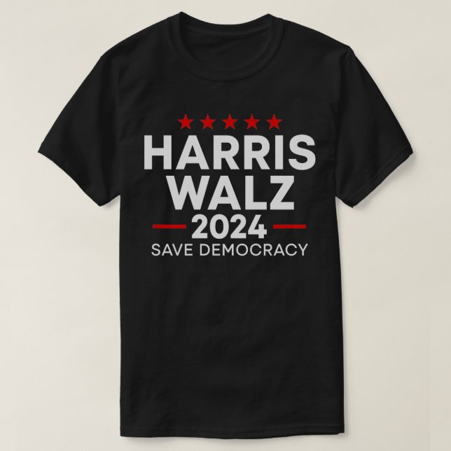Walz 2024 Rett Democracy Kamala Tim Walz Waltz 202 T-Shirt (Design vorne)