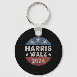 Walz 2024 Vintage-Knopf Kamala Harris Tim Walz Schlüsselanhänger