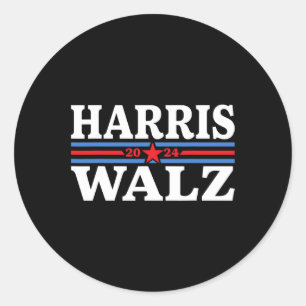 Walz 2024 Wahl Kamala Harris Tim Waltz 2024 9 Runder Aufkleber