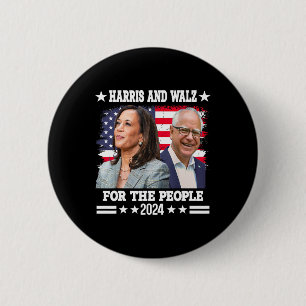 Walz 2024 Wahl Kamala Harris Tim Waltz  Button