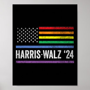 Walz 2024 Wahl Kamala Tim Waltz Amerikanisch Lgbt Poster