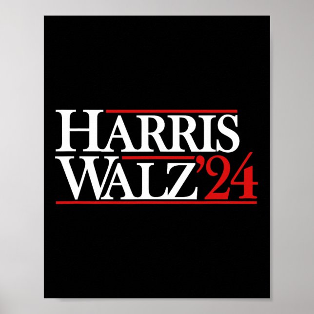 Walz 24 Präsident Kamala 2024 Poster (Vorne)