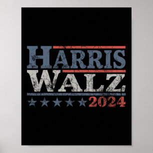 Walz 24 Wahl Kamala Harris Tim Waltz 24 3 Poster