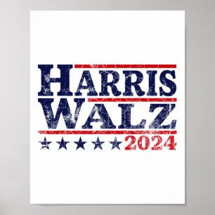 Walz 24 Wahl Kamala Harris Tim Waltz 24 Poster