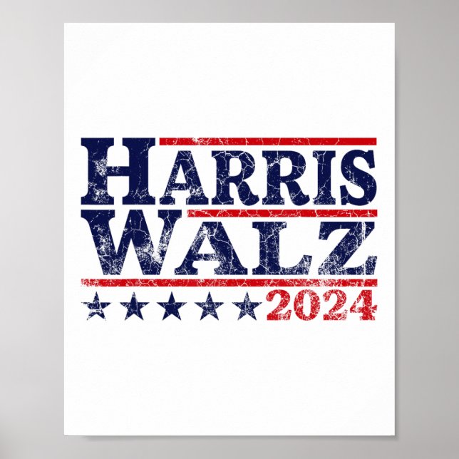 Walz 24 Wahl Kamala Harris Tim Waltz 24 Poster (Vorne)