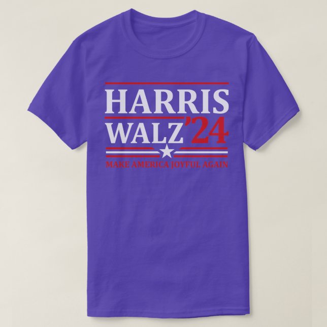 Walz Joyful Again 2024 Kampagne Souvenir TShirt (Design vorne)